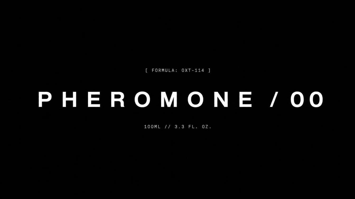 Pheromone formula card on black