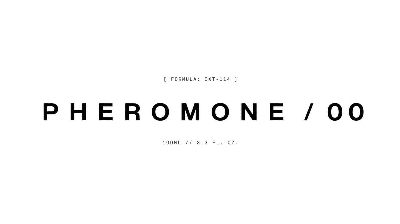Pheromone formula card on white