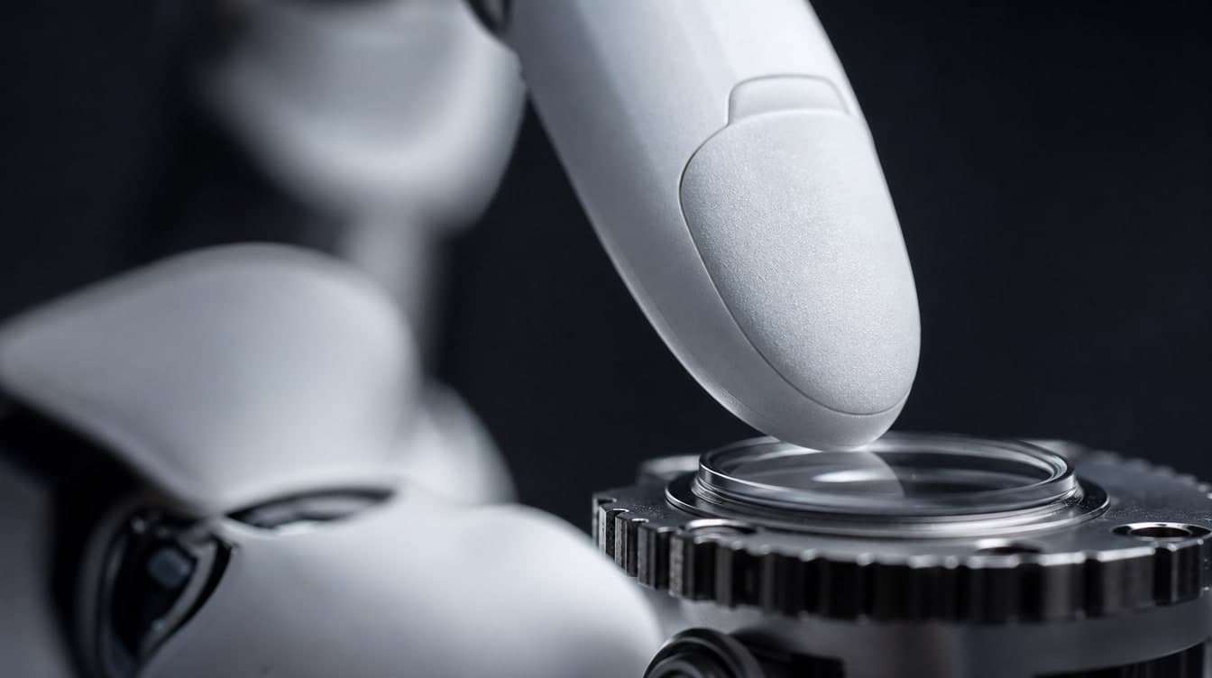Robotic finger touching dial