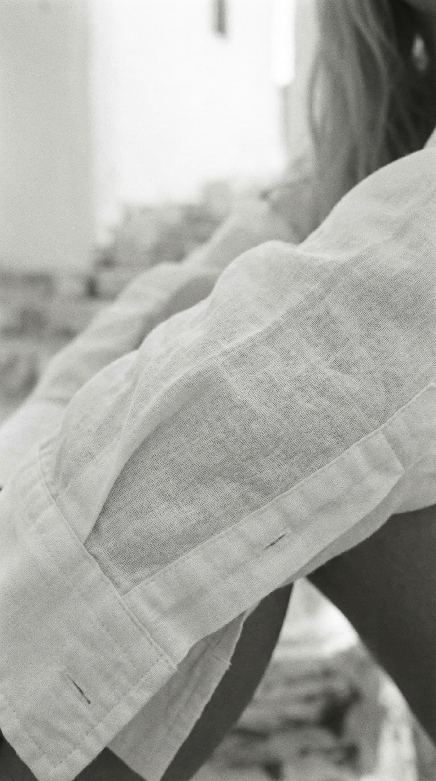 White linen shirt sleeve