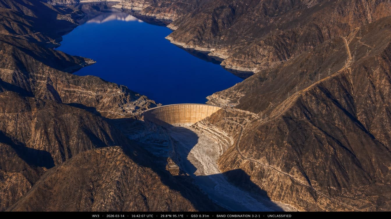 Hydroelectric dam in mountain canyon